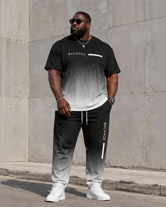 Big & Tall Men's BALANCE Gradient Print T-Shirt Pants Set