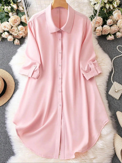 Plus Size Button-Up Blouse – Chic Comfort for Every Season😘