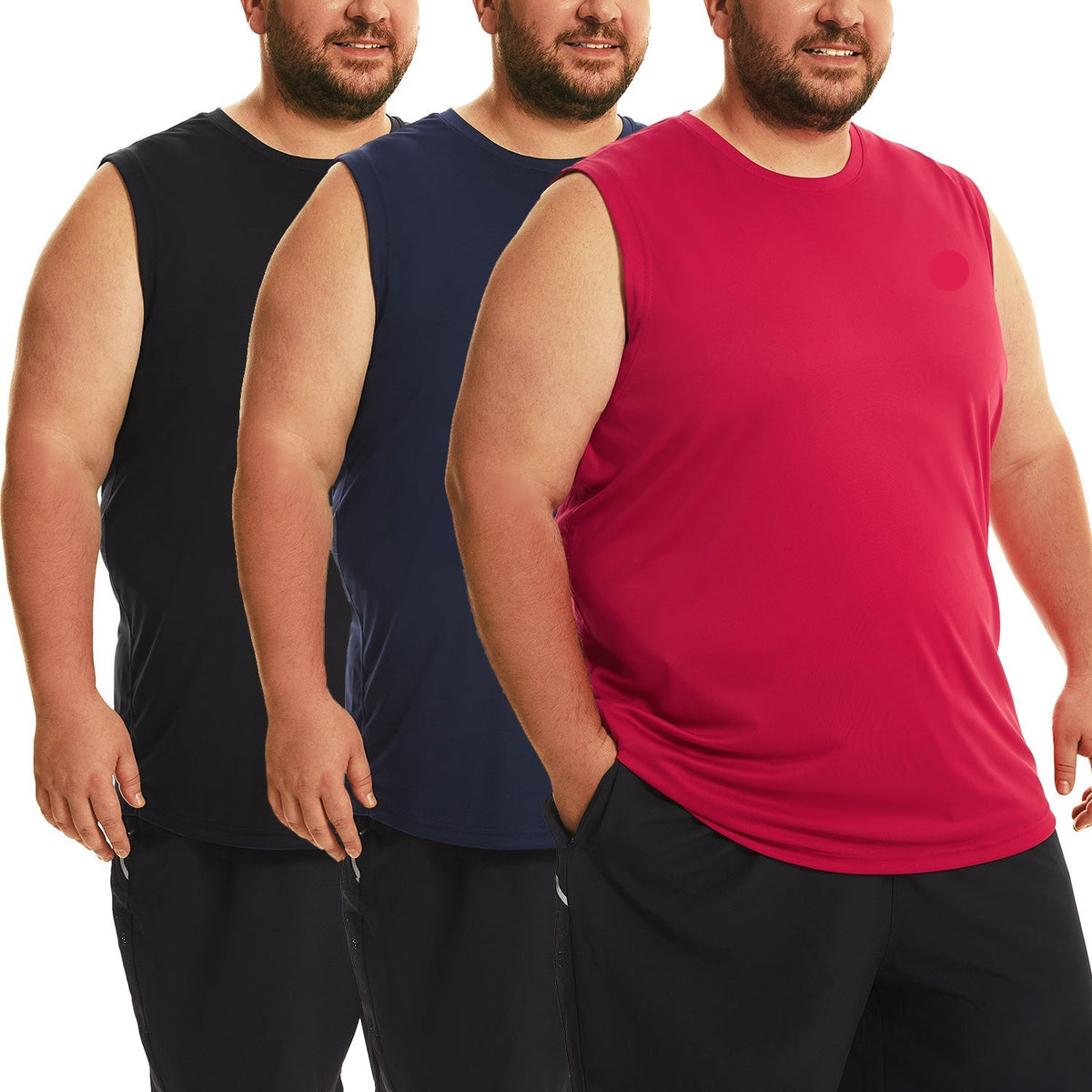 FILORM Big Size Mens Tank Tops, Sleeveless Workout Shirt for Man 2XL-6XL