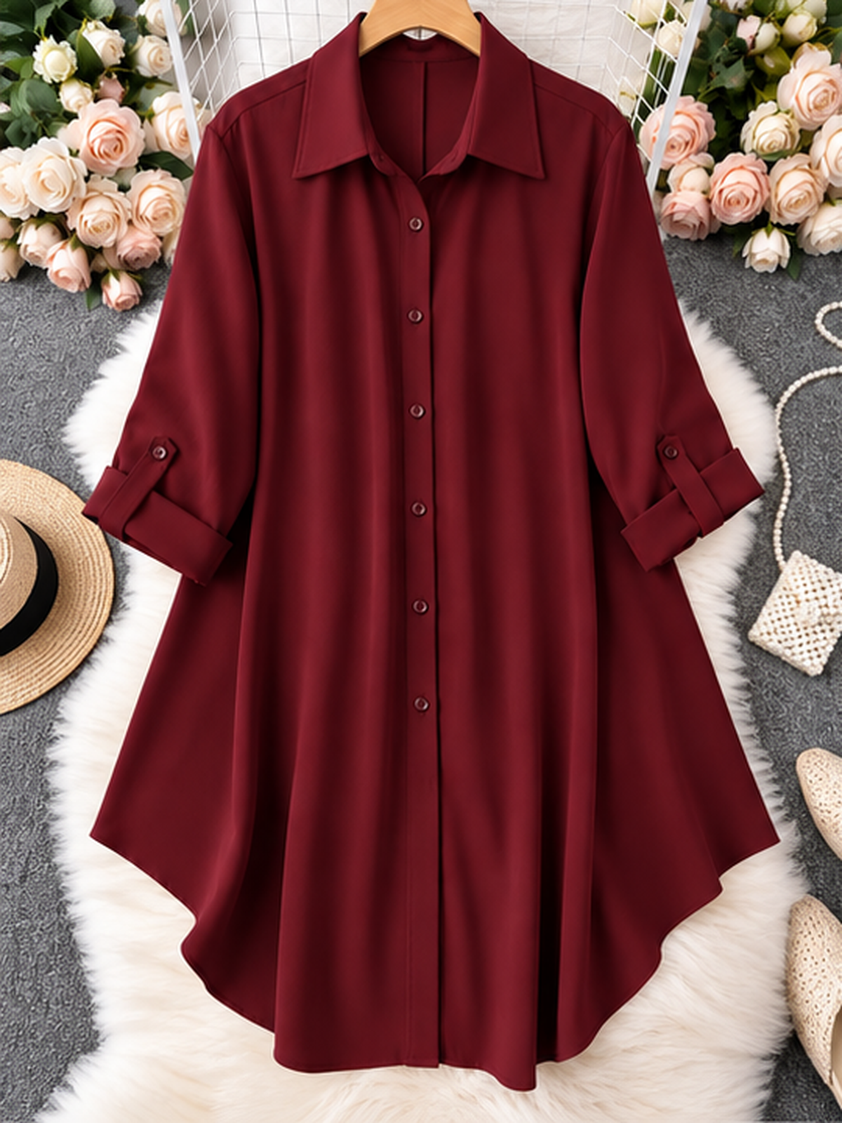 Plus Size Button-Up Blouse – Chic Comfort for Every Season😘