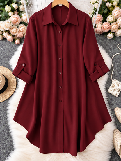 Plus Size Button-Up Blouse – Chic Comfort for Every Season😘