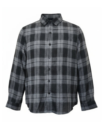 Big & Tall Men's Black autumn/winter Commuter Plaid Flannel Long Sleeve Shirt