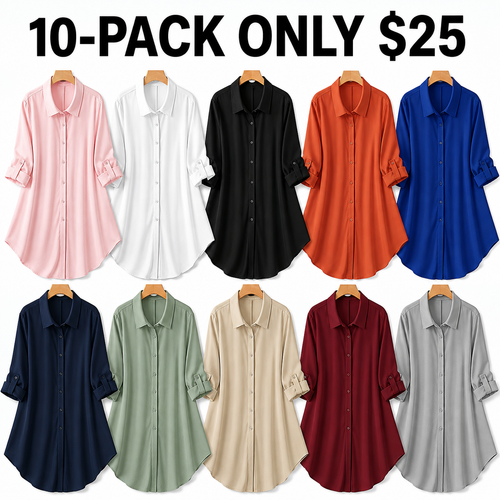 Plus Size Button-Up Blouse – Chic Comfort for Every Season😘