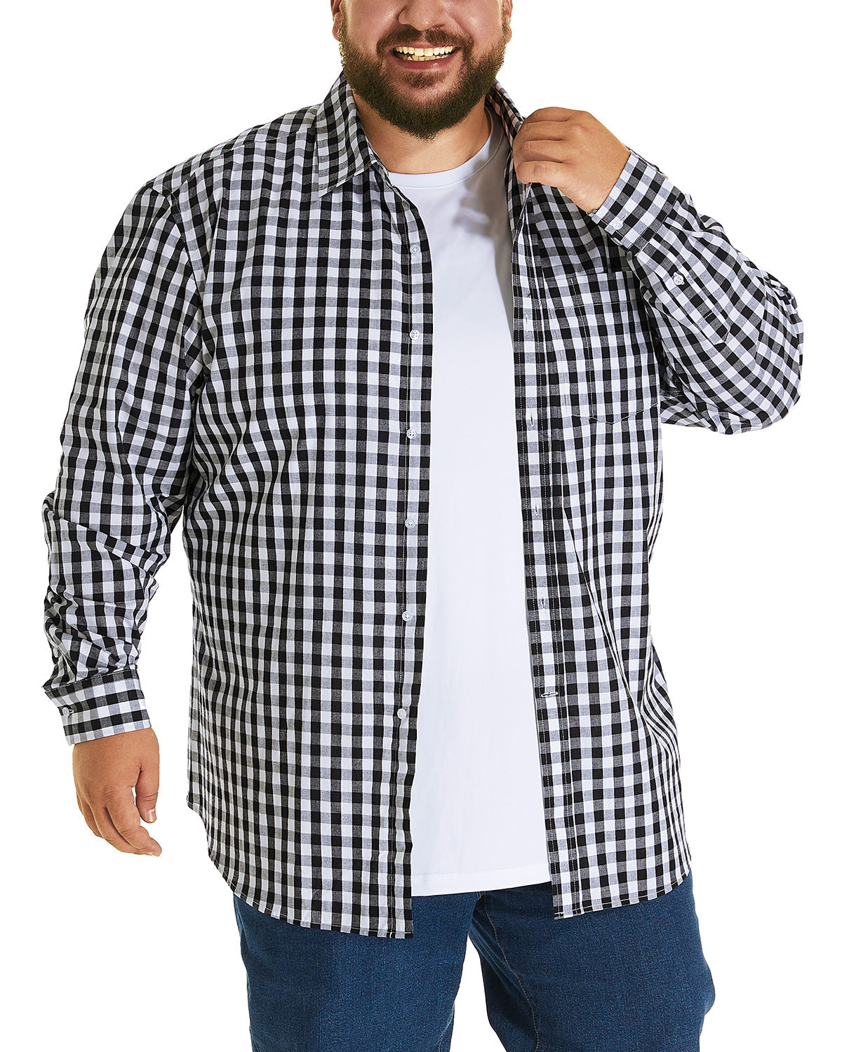 FILORM Big and Tall Mens Cotton Button Down Shirt 3XL-6XL