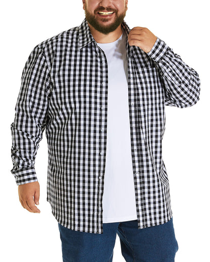 FILORM Big and Tall Mens Cotton Button Down Shirt 3XL-6XL