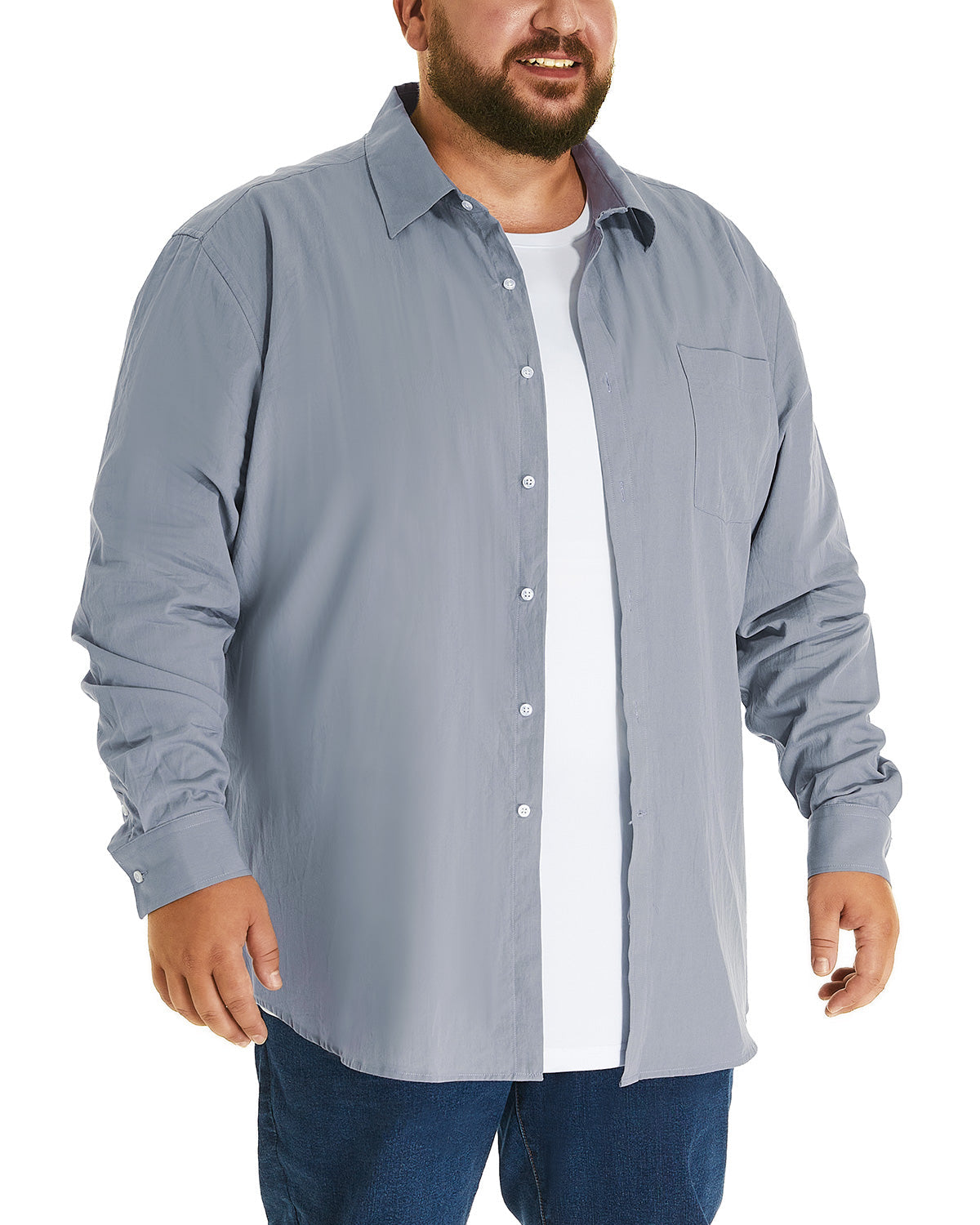 FILORM Big and Tall Mens Cotton Button Down Shirt 3XL-6XL