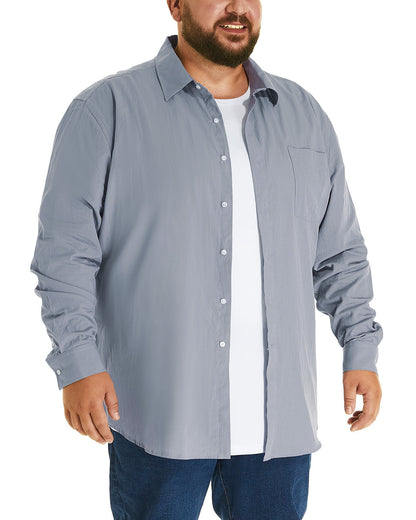 FILORM Big and Tall Mens Cotton Button Down Shirt 3XL-6XL