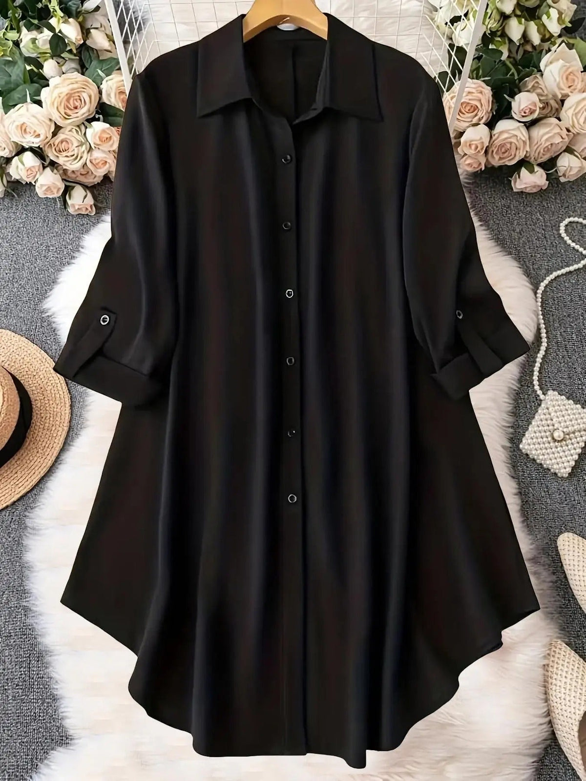 Plus Size Button-Up Blouse – Chic Comfort for Every Season😘