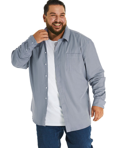 FILORM Big and Tall Mens Cotton Button Down Shirt 3XL-6XL