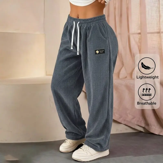 [LIMITED TIME]Women's Classic Solid Straight-Leg Corduroy Trousers