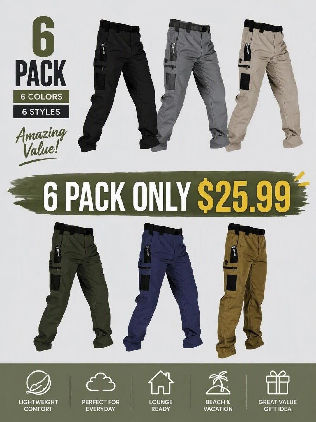 Men's Tactical Cargo Work Pants