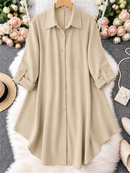Plus Size Button-Up Blouse – Chic Comfort for Every Season😘