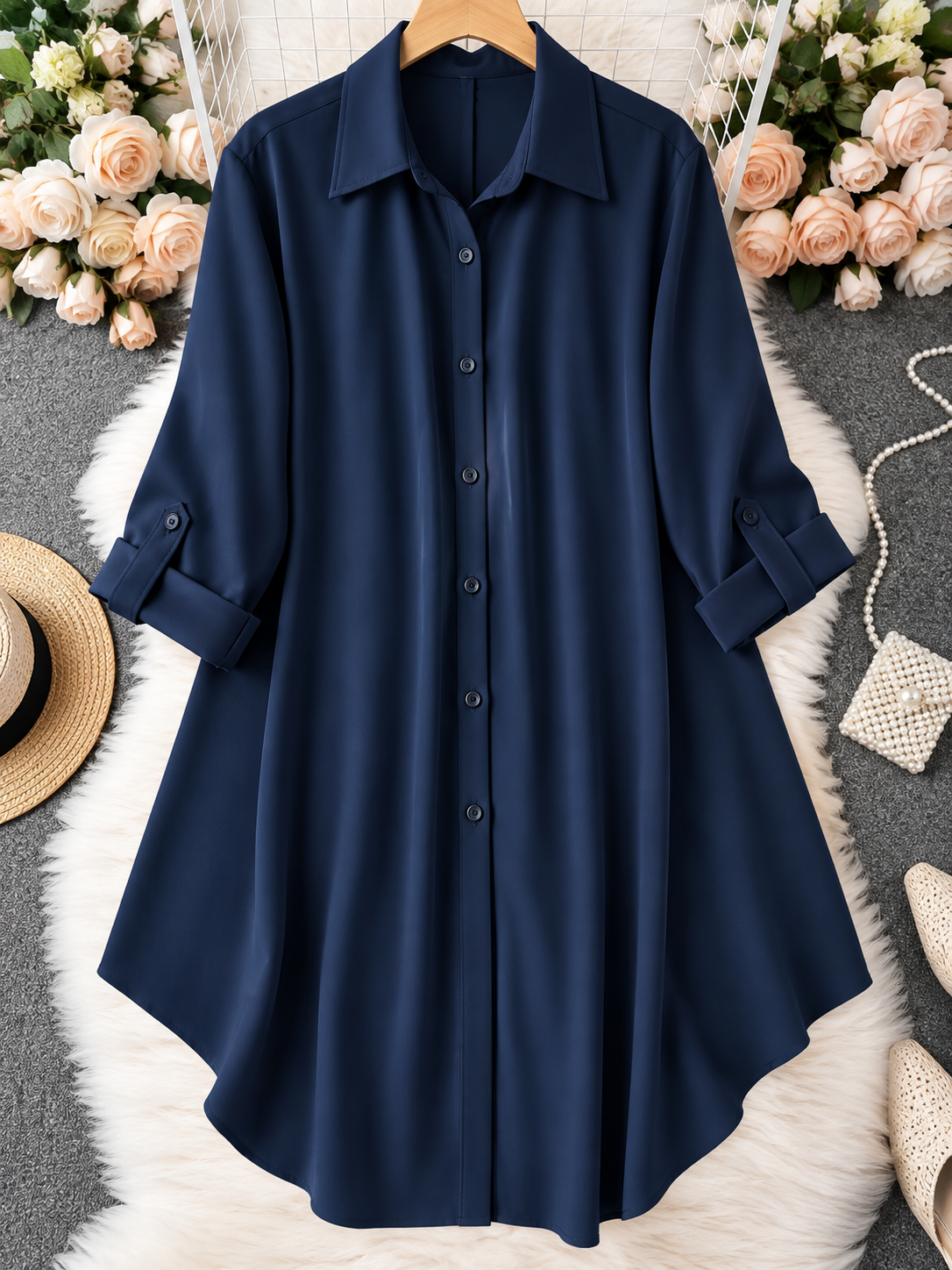 Plus Size Button-Up Blouse – Chic Comfort for Every Season😘