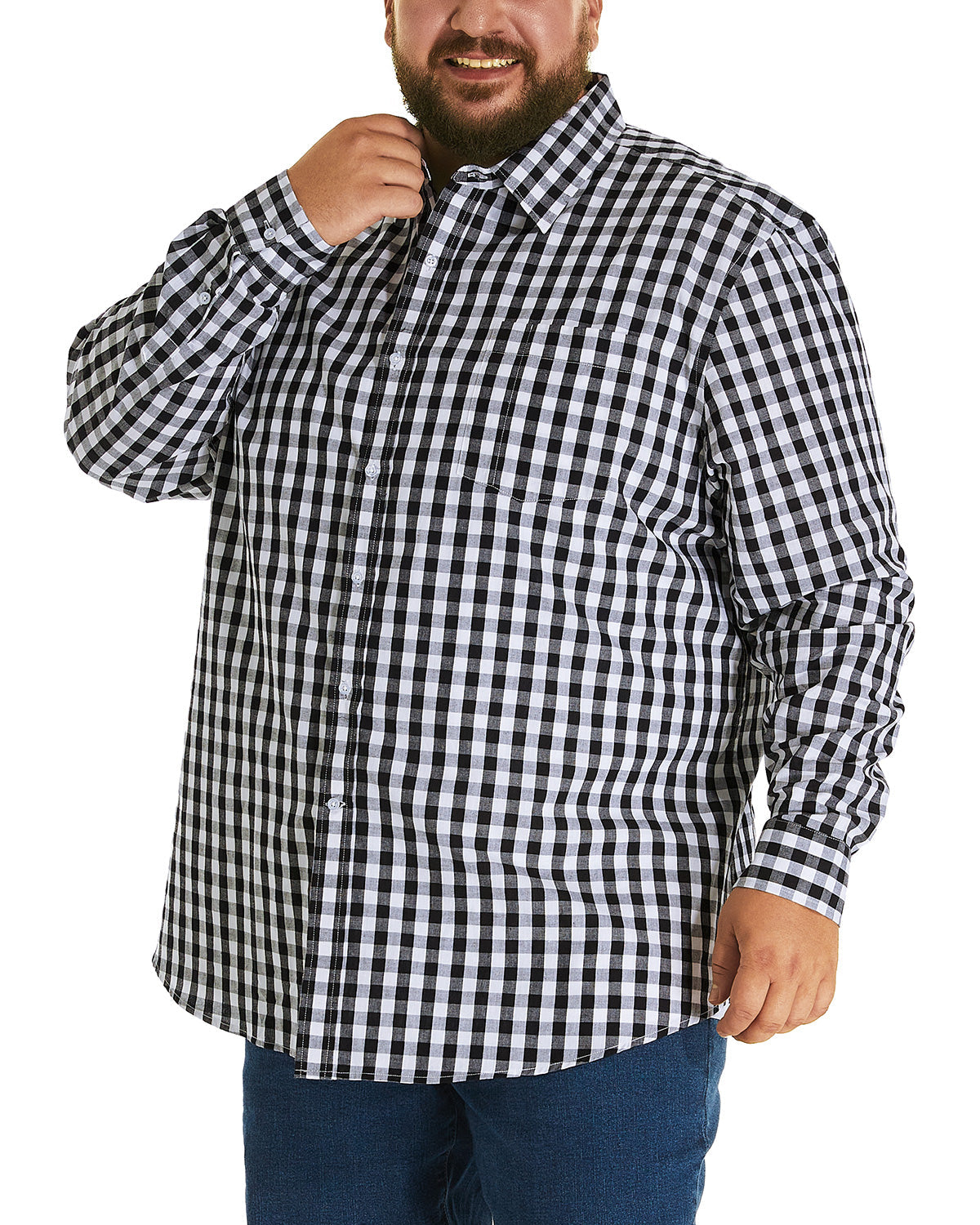 FILORM Big and Tall Mens Cotton Button Down Shirt 3XL-6XL