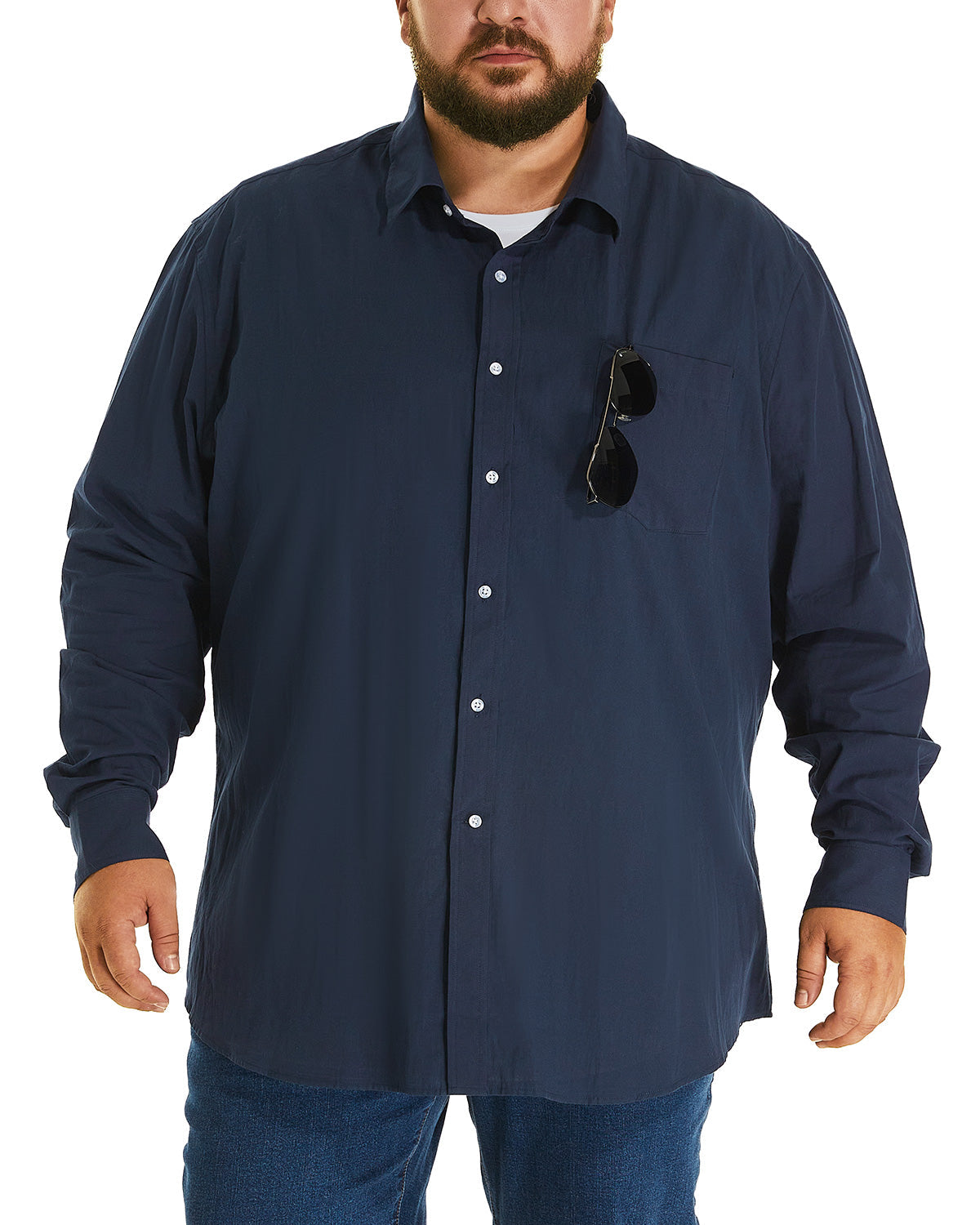 FILORM Big and Tall Mens Cotton Button Down Shirt 3XL-6XL