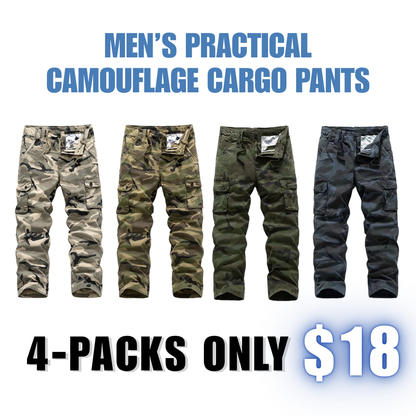 Men's Camo Pants, Casual Outdoor Tactical Camouflage Trousers