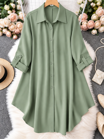 Plus Size Button-Up Blouse – Chic Comfort for Every Season😘