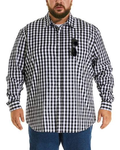 FILORM Big and Tall Mens Cotton Button Down Shirt 3XL-6XL