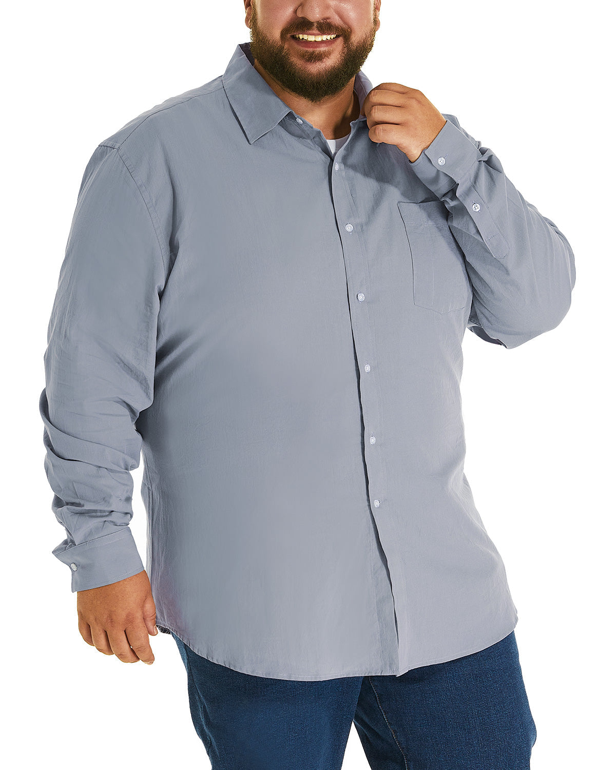 FILORM Big and Tall Mens Cotton Button Down Shirt 3XL-6XL