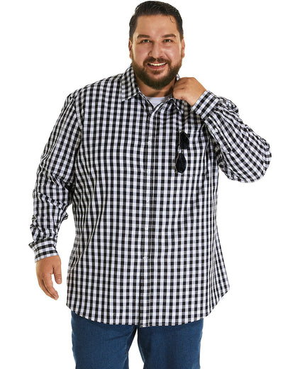 FILORM Big and Tall Mens Cotton Button Down Shirt 3XL-6XL