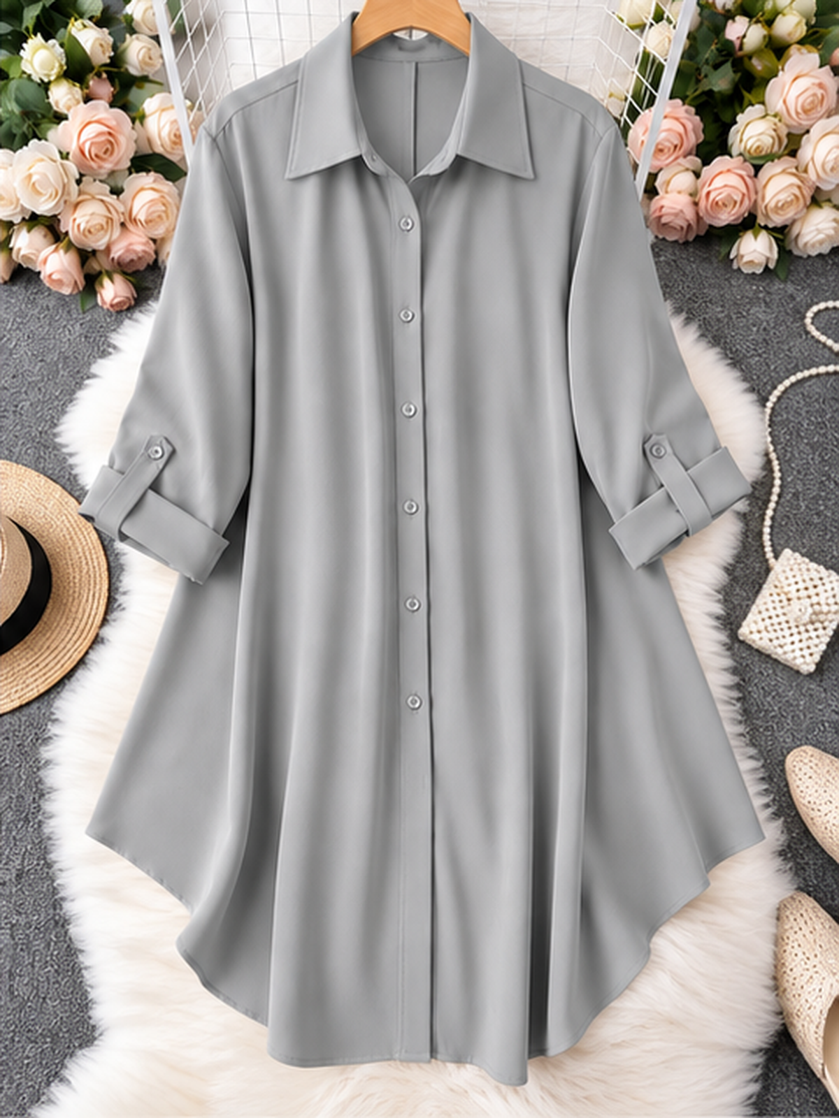 Plus Size Button-Up Blouse – Chic Comfort for Every Season😘