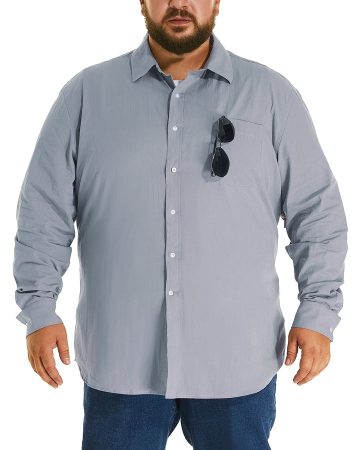 FILORM Big and Tall Mens Cotton Button Down Shirt 3XL-6XL