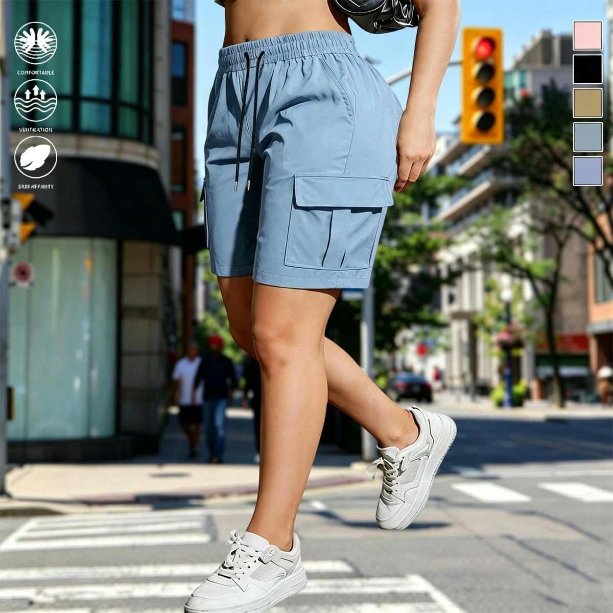 Women's Hiking Cargo Shorts – Multi-Pocket