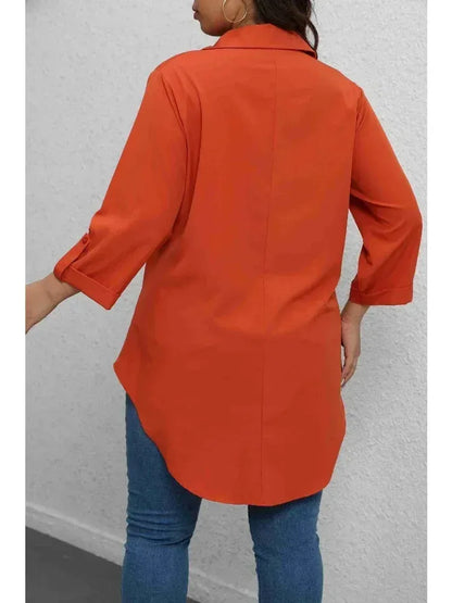 Plus Size Button-Up Blouse – Chic Comfort for Every Season😘