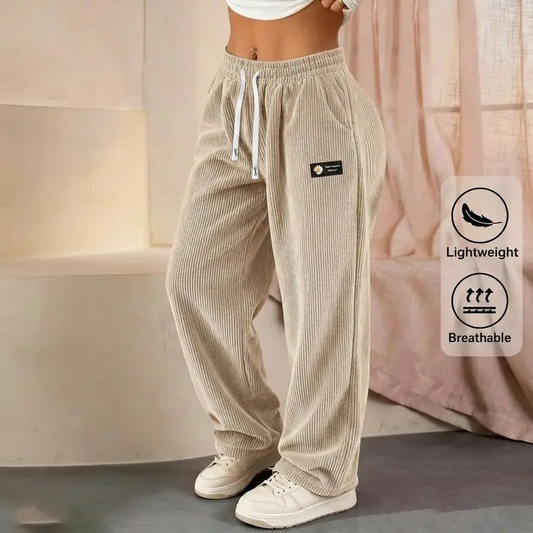 [FINAL SALE] Women's Solid Color Straight-Leg Corduroy Pants