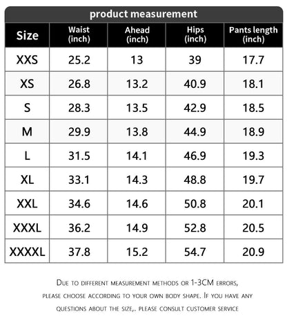 Everyday Essential Drawstring Shorts size chart