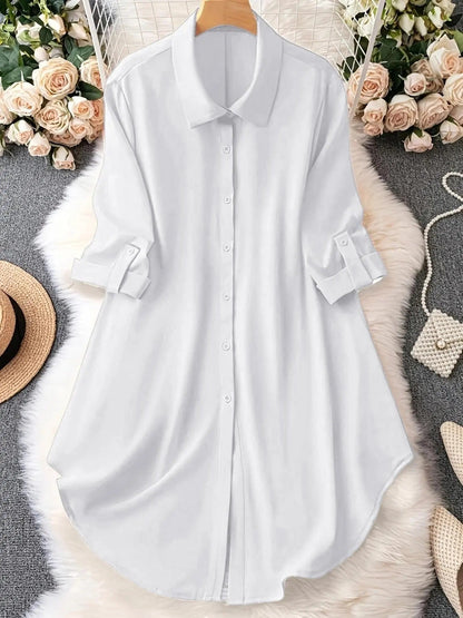 Plus Size Button-Up Blouse – Chic Comfort for Every Season😘