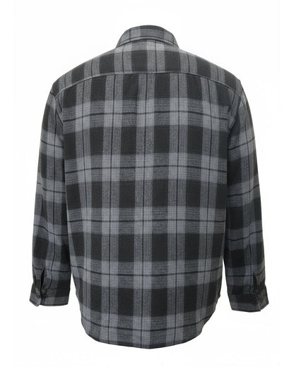 Big & Tall Men's Black autumn/winter Commuter Plaid Flannel Long Sleeve Shirt