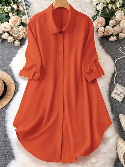 Plus Size Button-Up Blouse – Chic Comfort for Every Season😘