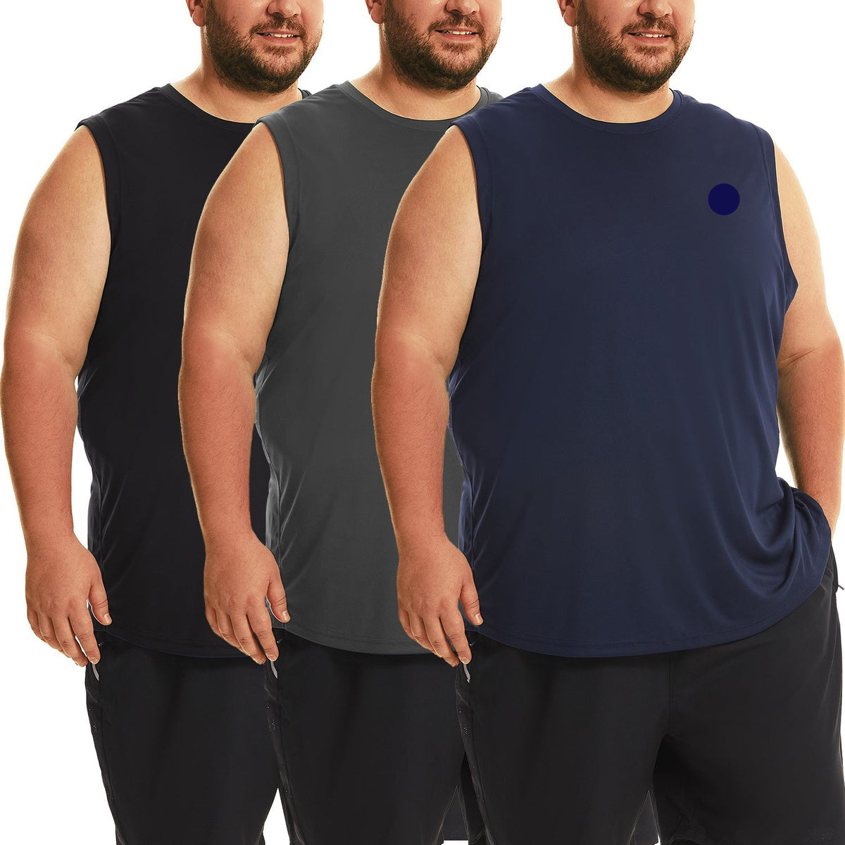 FILORM Big Size Mens Tank Tops, Sleeveless Workout Shirt for Man 2XL-6XL