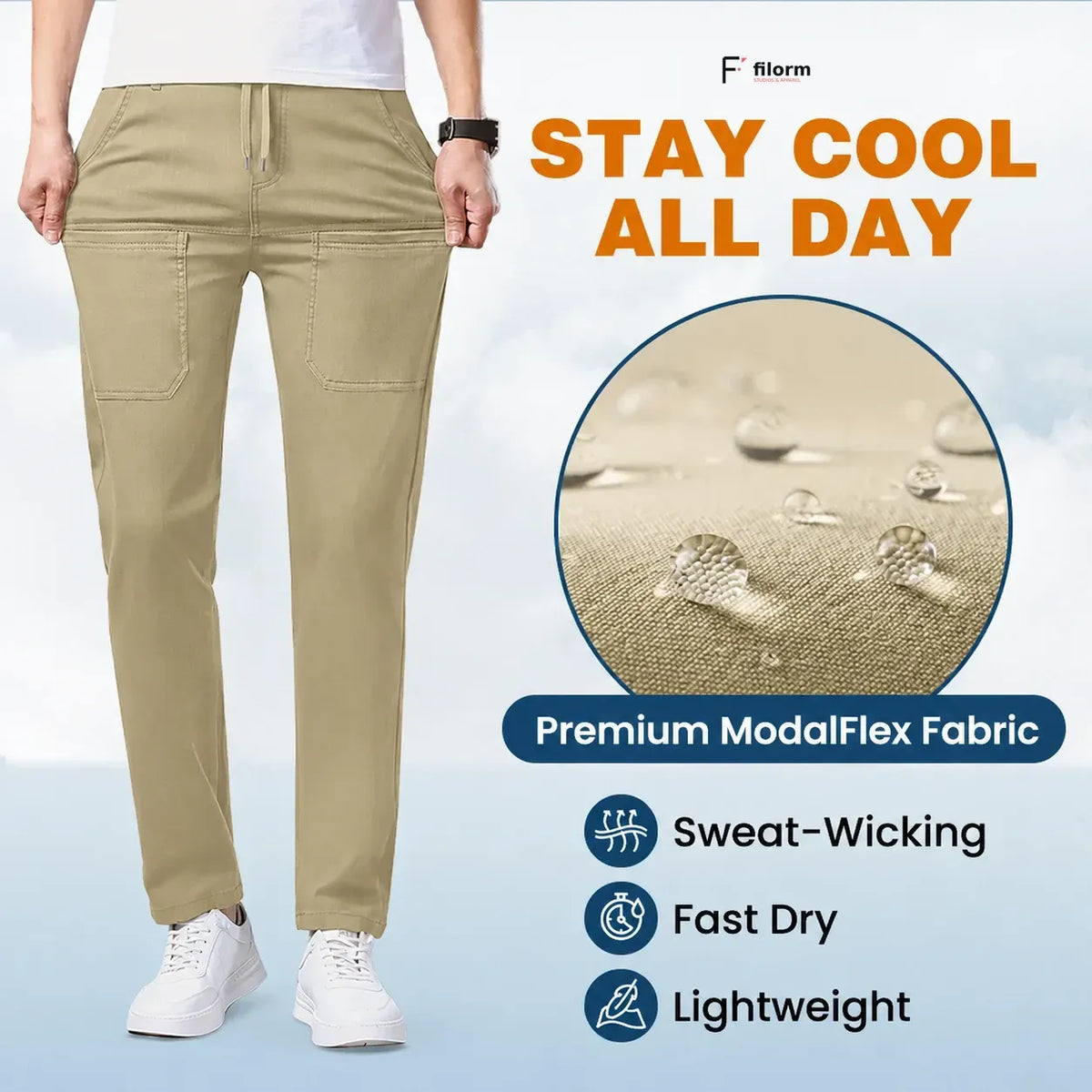 🔥Men's FILORM Pants - Ultra Stretch Lightweight Breathable Cargo Pants