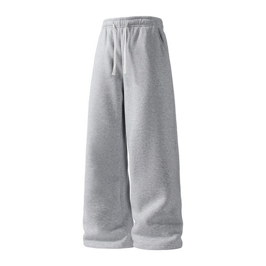 Light Gray wide-leg drawstring sweatpants