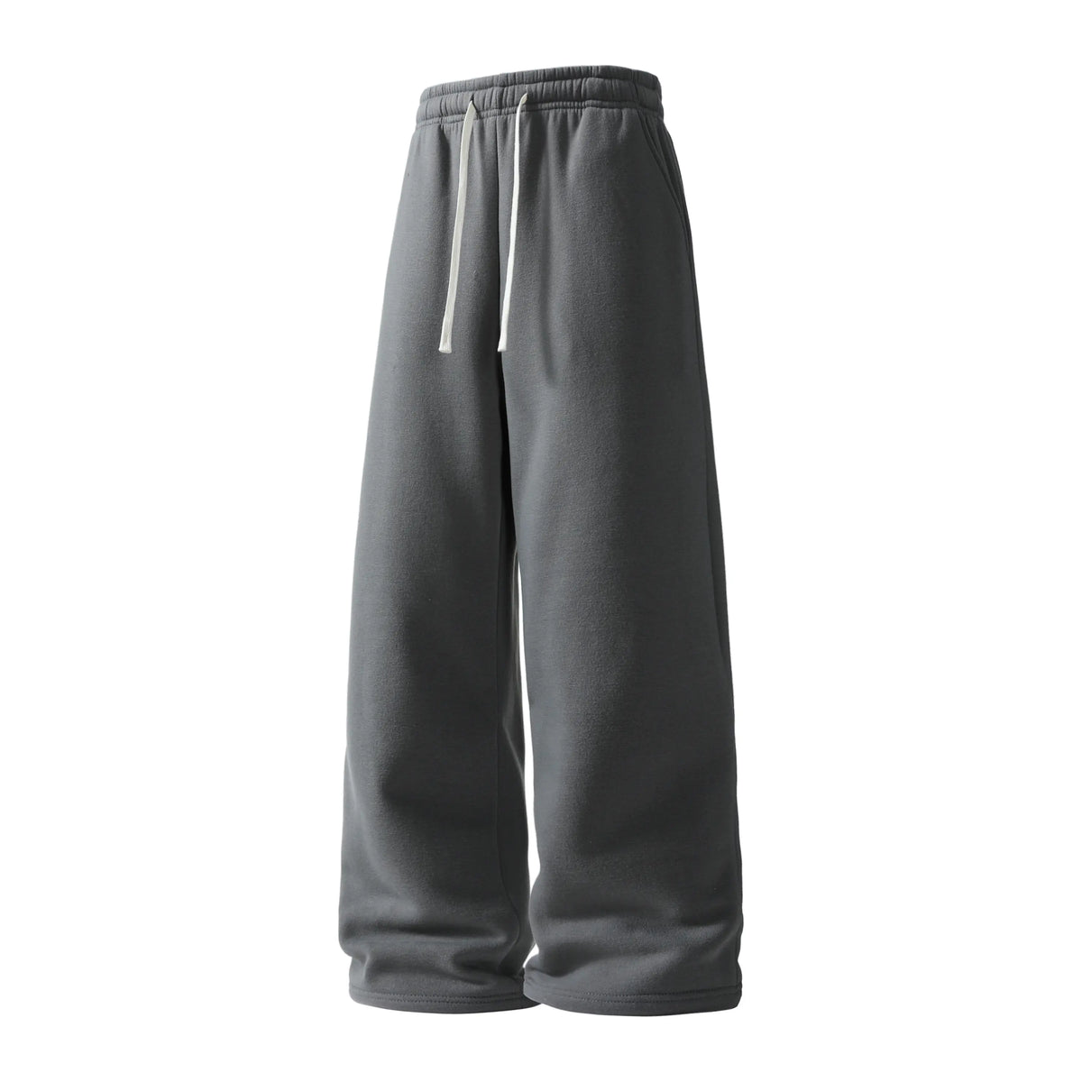 Dark Gray wide-leg drawstring sweatpants